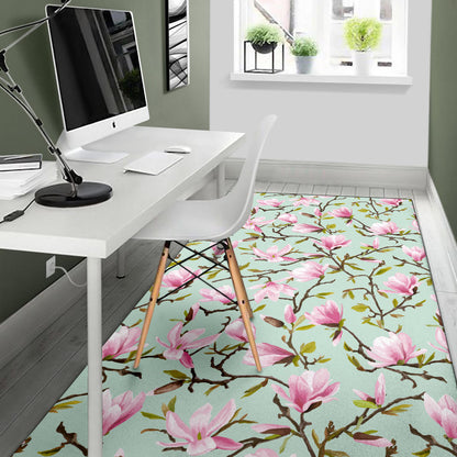 Magnolia Pattern Print Design MAG04 Area Rugs