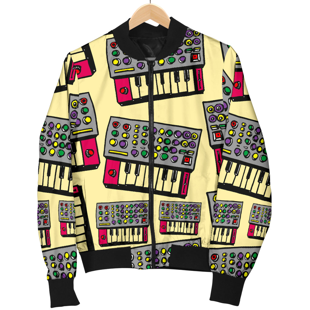 Synthesizer Pattern Print Design 01 Women's Bomber Jacket