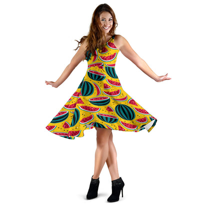 Watermelon Pattern Print Design WM02 Midi Dress