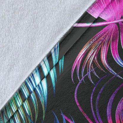 Palm Leaves Pattern Print Design PL010 Fleece Blanket