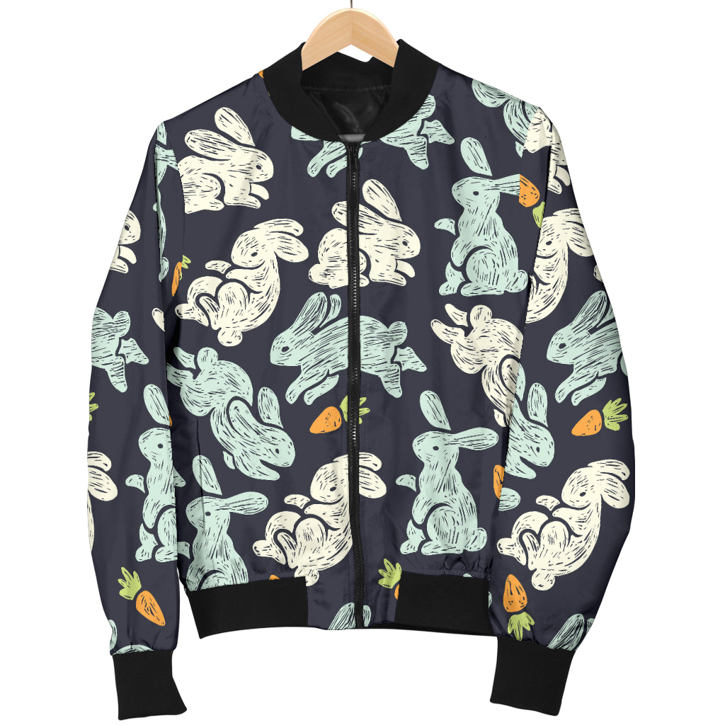 Bunny Pattern Print Design 04 Women's Bomber Jacket