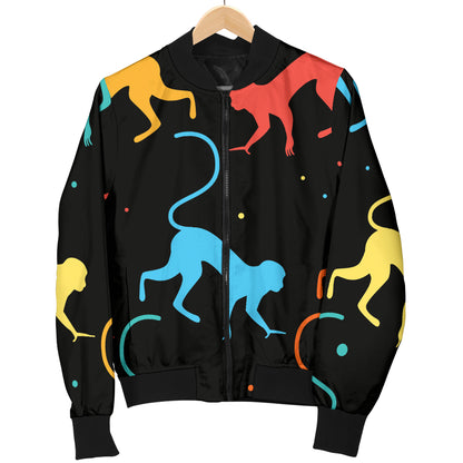 Monkey Pattern Print Design 01 Women's Bomber Jacket