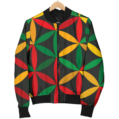 Rasta Pattern Print Design A04 Women's Bomber Jacket
