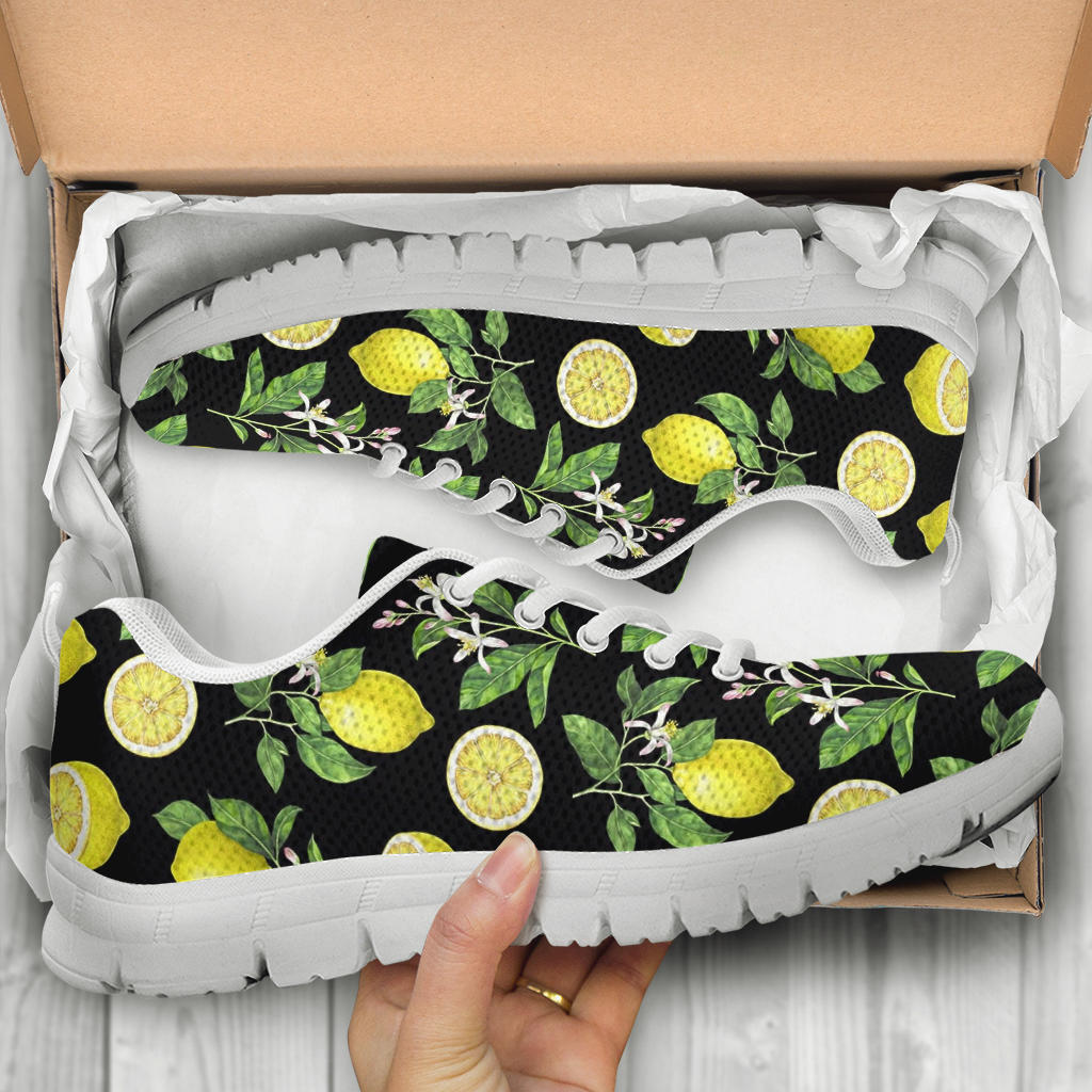 Lemon Pattern Print Design LM02 Sneakers White Bottom Shoes