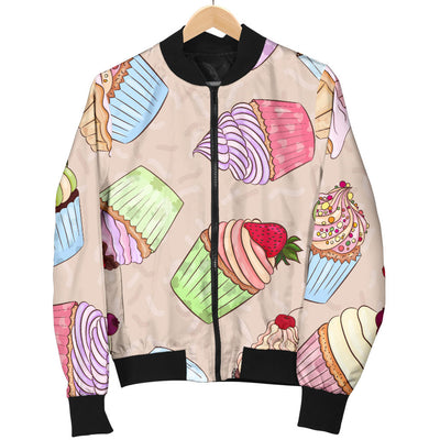 Cupcake Pattern Print Design CP06 Men Bomber Jacket