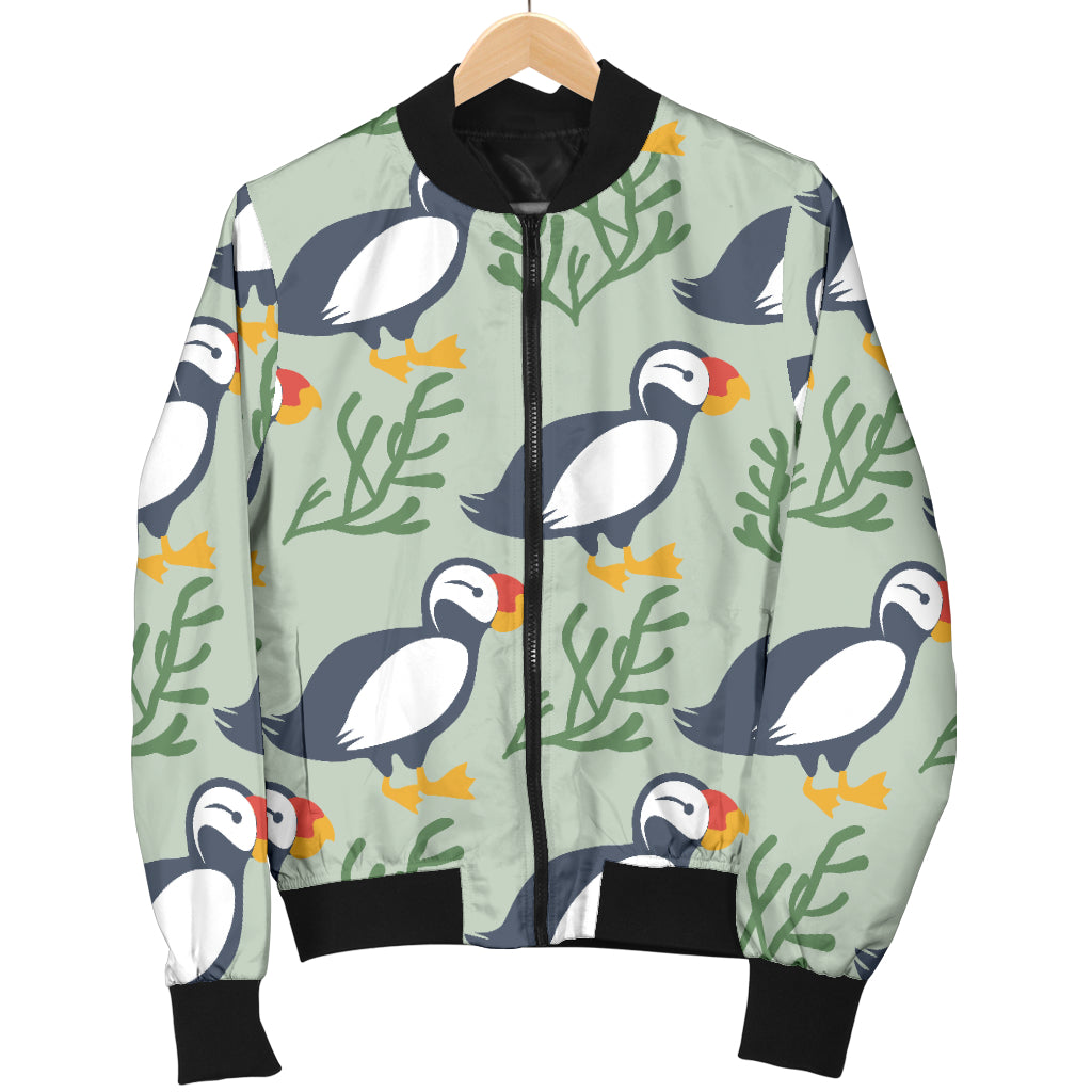 Puffin Pattern Print Design A04 Women's Bomber Jacket