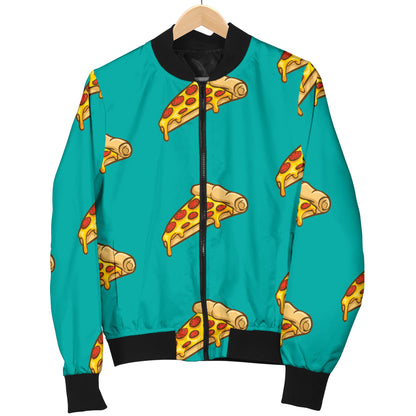 Pizza Pattern Print Design A03 Women's Bomber Jacket