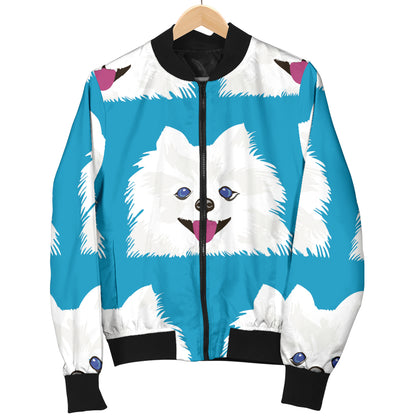 Pomeranians Pattern Print Design A05 Women's Bomber Jacket