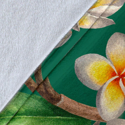 Plumeria Pattern Print Design PM07 Fleece Blanket