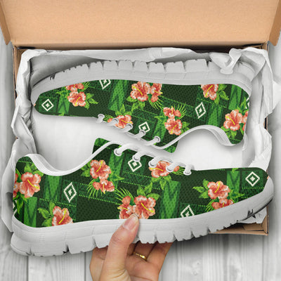 Hibiscus Pattern Print Design HB05 Sneakers White Bottom Shoes