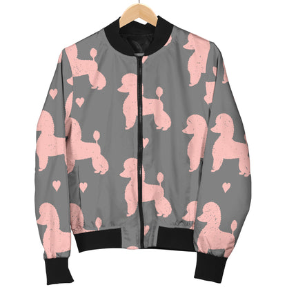 Poodle Pattern Print Design A02 Women's Bomber Jacket