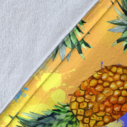 Pineapple Pattern Print Design PP09 Fleece Blanket