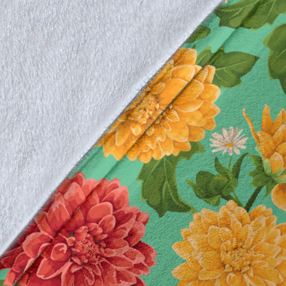 Dahlia Pattern Print Design DH011 Fleece Blanket