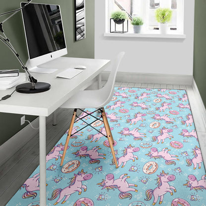 Donut Unicorn Pattern Print Design DN016 Area Rugs