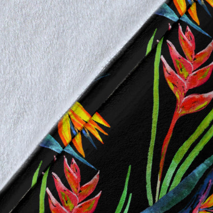 Heliconia Pattern Print Design HL04 Fleece Blanket