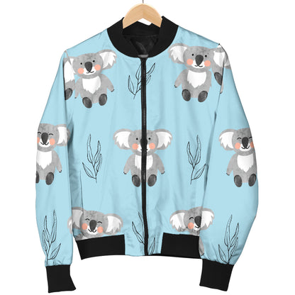 Koala Pattern Print Design 01 Women's Bomber Jacket
