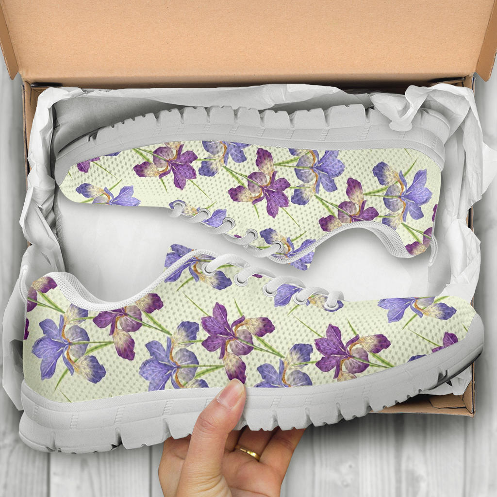 Iris Pattern Print Design IR08 Sneakers White Bottom Shoes