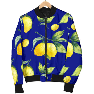 Lemon Pattern Print Design LM06 Women Bomber Jacket