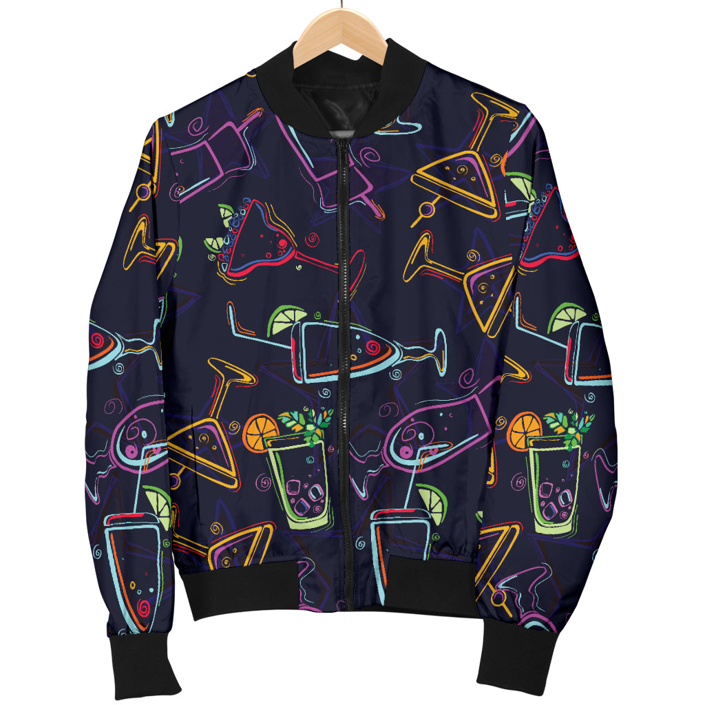 Cocktail Pattern Print Design 04 Women's Bomber Jacket
