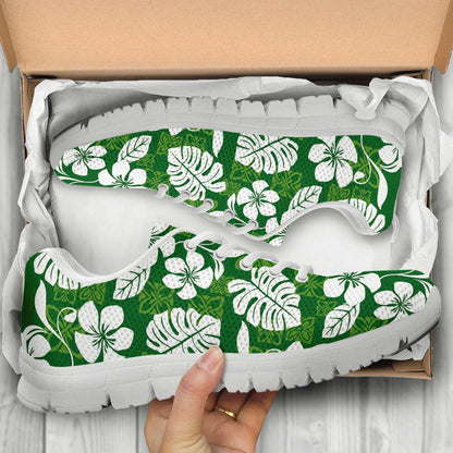 Hawaiian Themed Pattern Print Design H016 Sneakers White Bottom Shoes