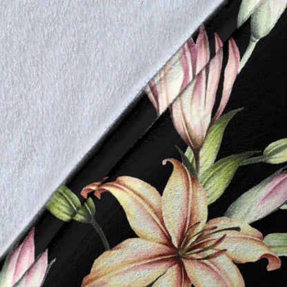 Lily Pattern Print Design LY05 Fleece Blanket