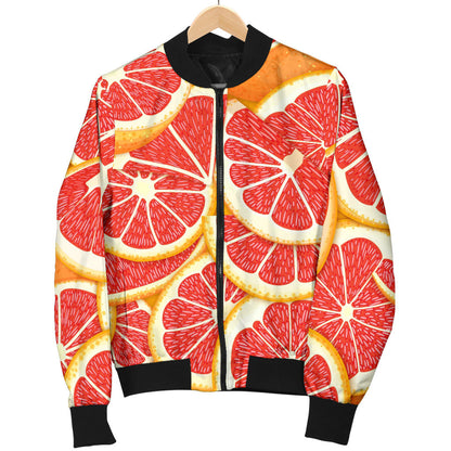 Grapefruit Pattern Print Design GF02 Women Bomber Jacket