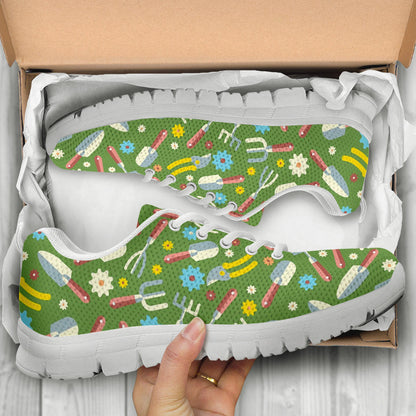 Gardening Pattern Print Design G06 Sneakers White Bottom Shoes
