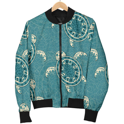 Sea Turtle Pattern Print Design T02 Women Bomber Jacket