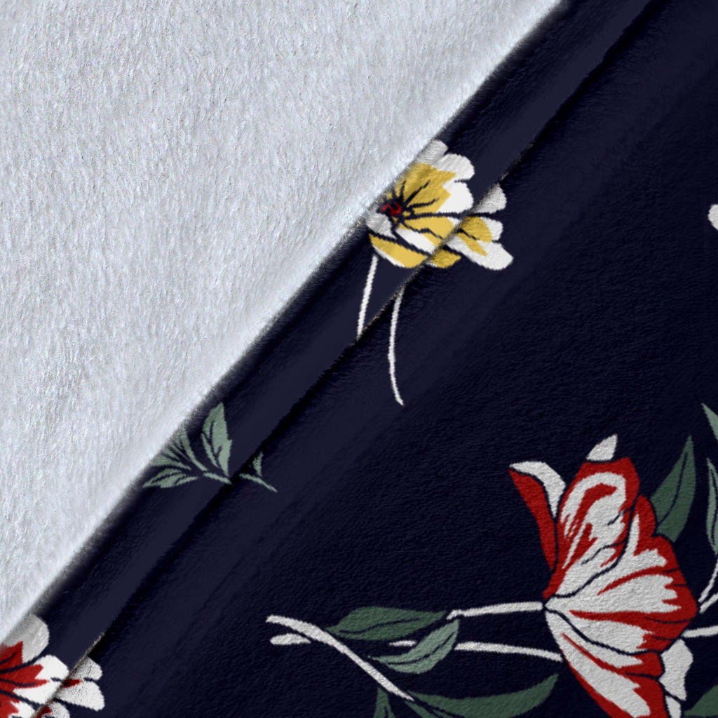 Summer Floral Pattern Print Design SF01 Fleece Blanket