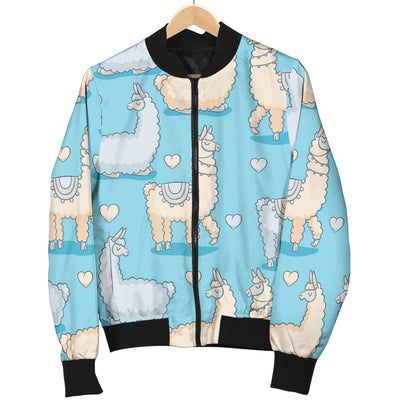 Alpaca Pattern Print Design 06 Women's Bomber Jacket