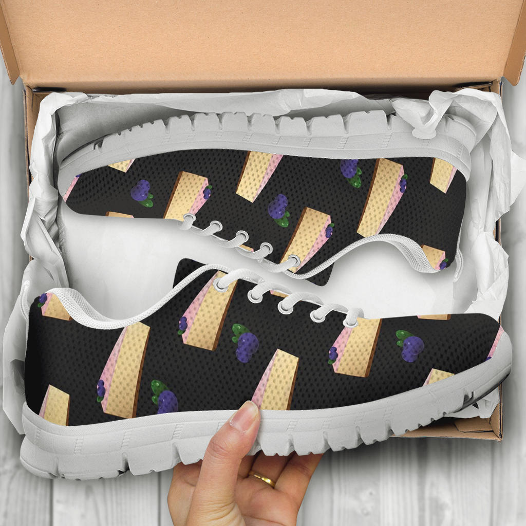 Cheesecake blueberry Pattern Print Design CK01 Sneakers White Bottom Shoes