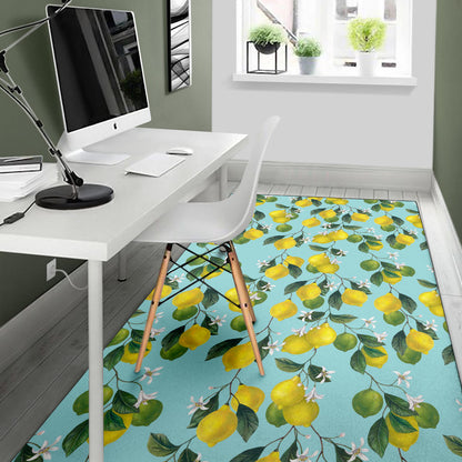 Lemon Pattern Print Design LM05 Area Rugs