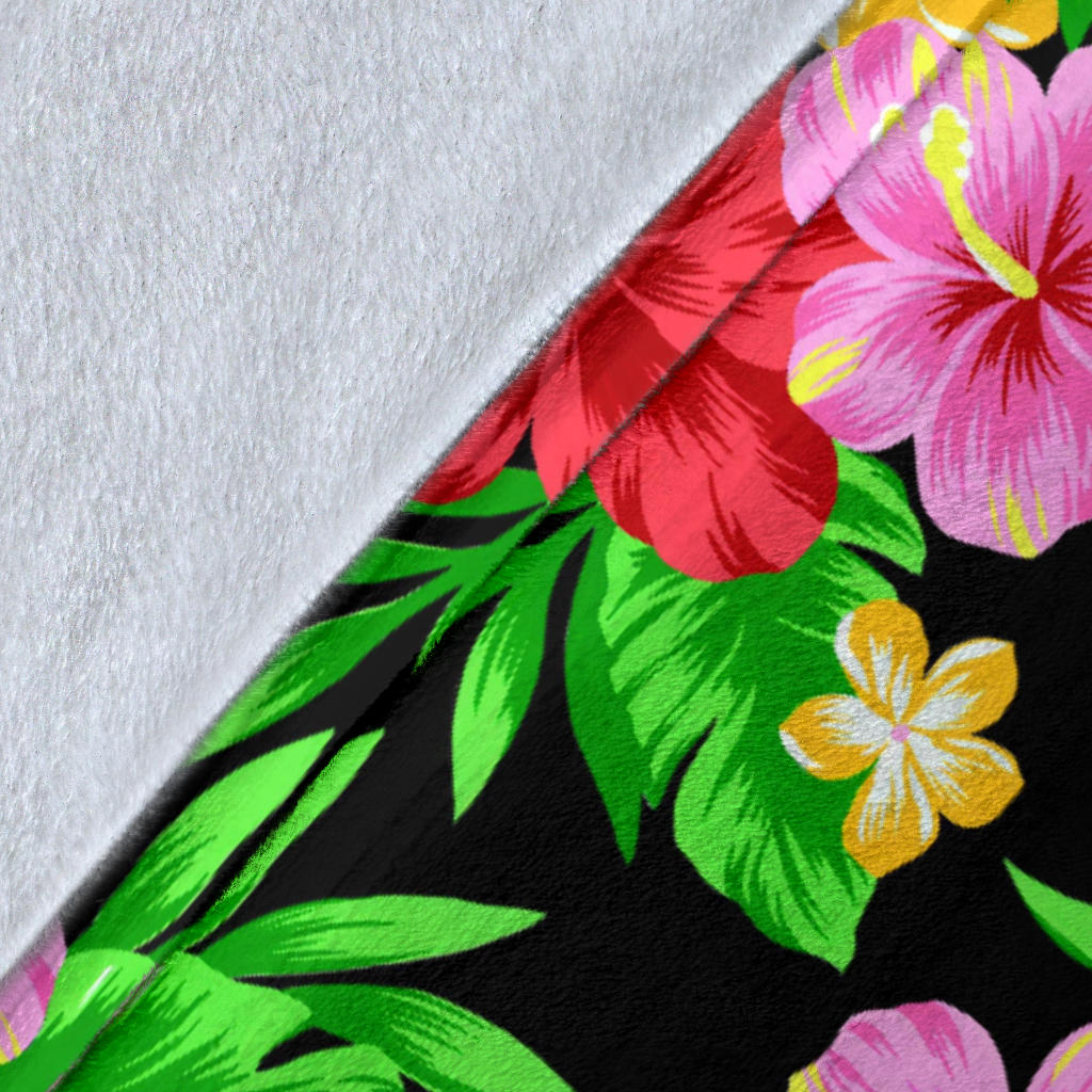 Pink Red Hibiscus Pattern Print Design HB023 Fleece Blanket