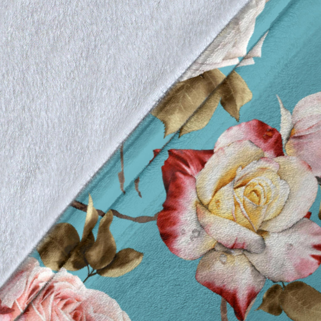 Summer Floral Pattern Print Design SF05 Fleece Blanket