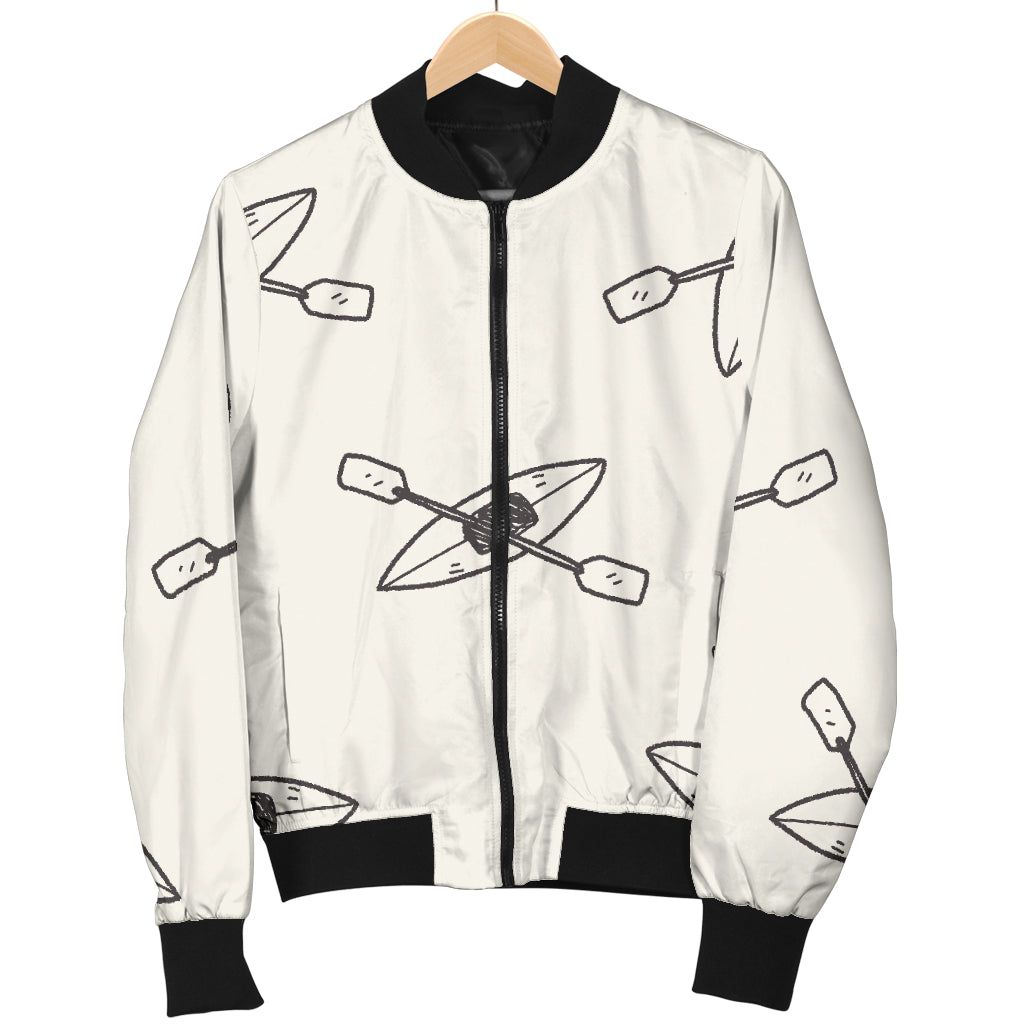 Kayak Pattern Print Design 01 Women's Bomber Jacket