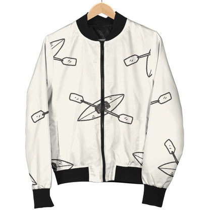 Kayak Pattern Print Design 01 Women's Bomber Jacket