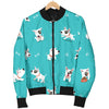 Bull Terriers Pattern Print Design 07 Women's Bomber Jacket