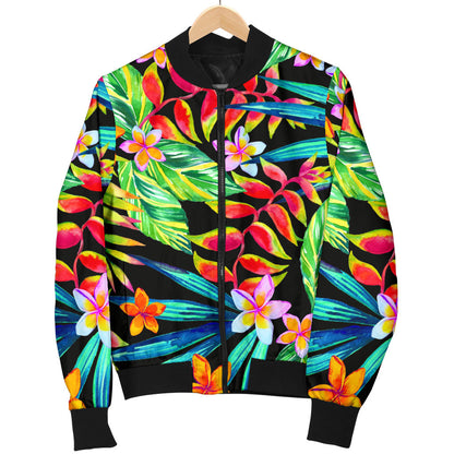 Heliconia Pattern Print Design HL09 Men Bomber Jacket