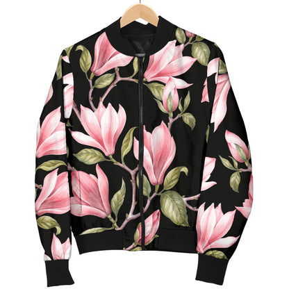 Magnolia Pattern Print Design MAG03 Men Bomber Jacket