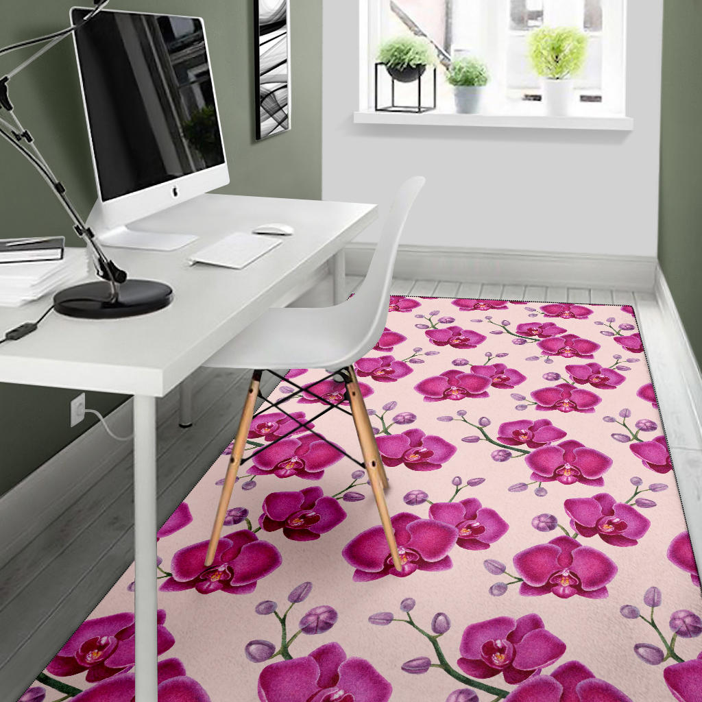 Orchid Purple Pattern Print Design OR04 Area Rugs