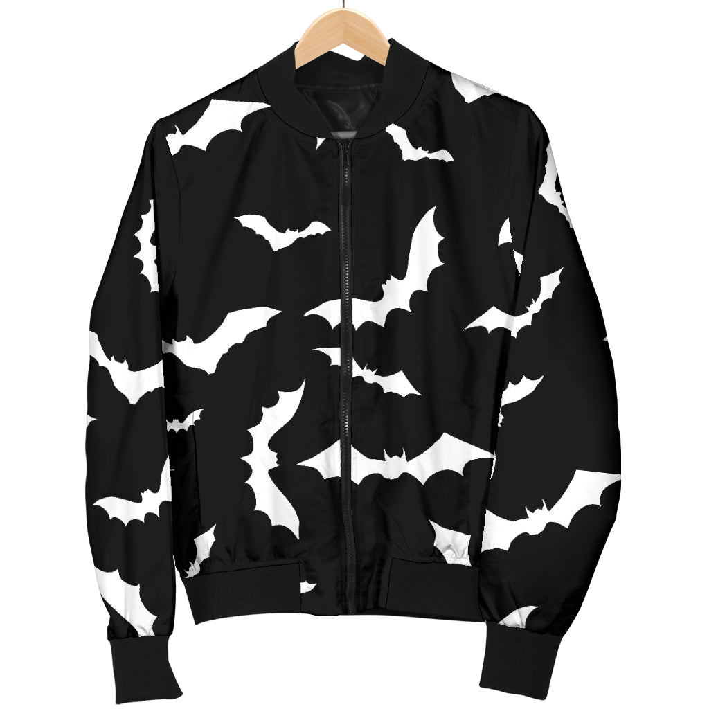 Bat Pattern Print Design 05 Women's Bomber Jacket