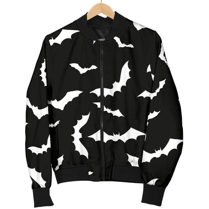 Bat Pattern Print Design 05 Women's Bomber Jacket