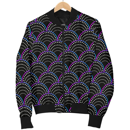 Mermaid Pattern Print Design 09 Women's Bomber Jacket