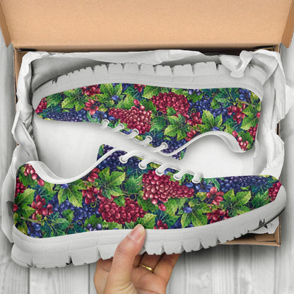 Grape Pattern Print Design GP02 Sneakers White Bottom Shoes