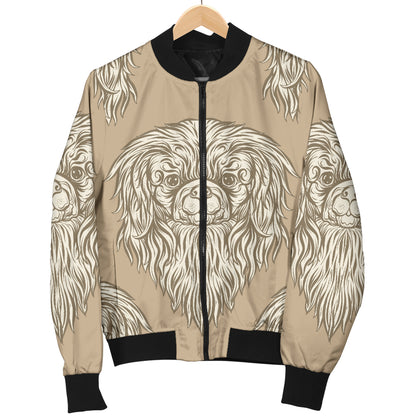 Pekingese Pattern Print Design A01 Women's Bomber Jacket