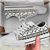 Hand draw Tribal Aztec White Bottom Low Top Shoes