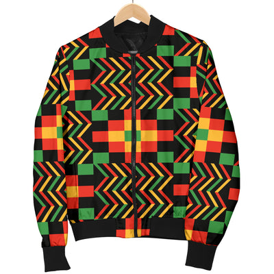 Kente Pattern Print Design 01 Women's Bomber Jacket