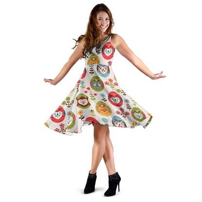 Easter Eggs Pattern Print Design RB011 Midi Dress