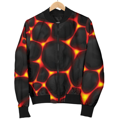 Lava Pattern Print Design 01 Women's Bomber Jacket