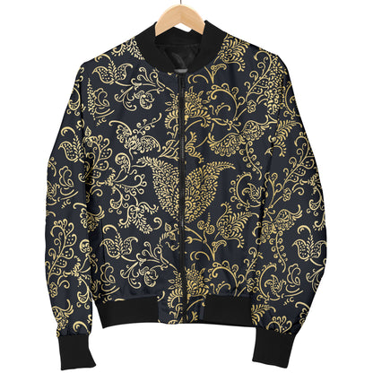 Brocade Pattern Print Design 04 Women's Bomber Jacket